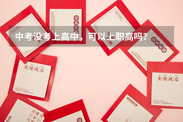 中考没考上高中，可以上职高吗？