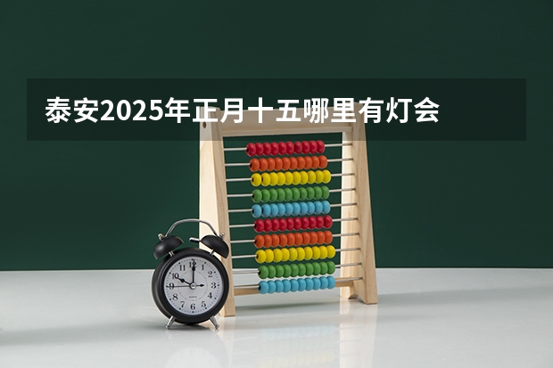 泰安2025年正月十五哪里有灯会