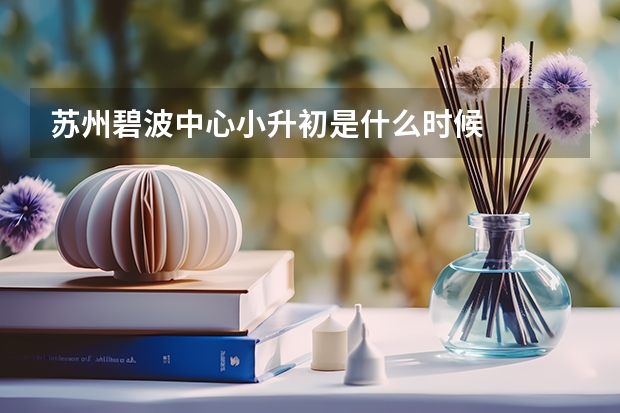苏州碧波中心小升初是什么时候