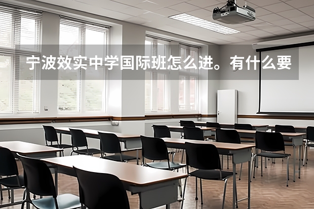 宁波效实中学国际班怎么进。有什么要求